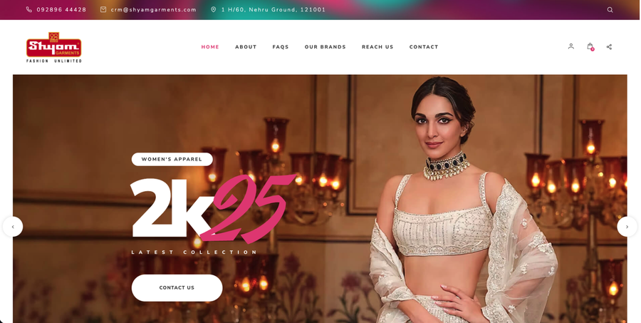 SHYAMGARMENTS.CO.IN website maintenance case study